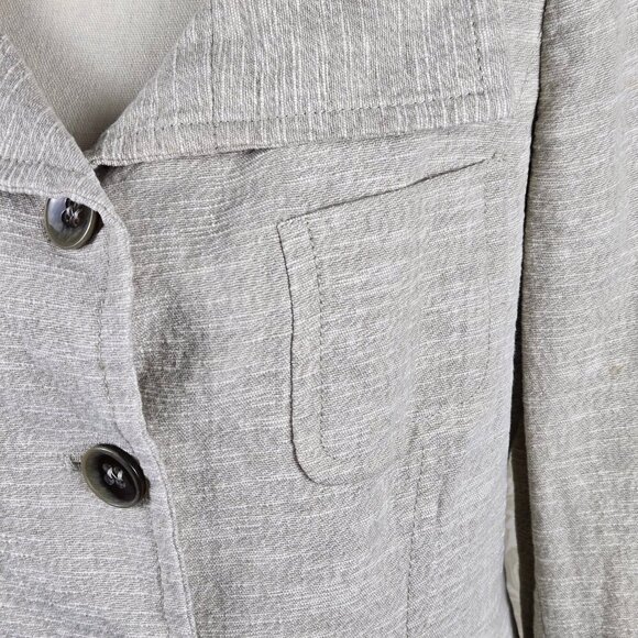 Weekend by Max Mara Size 10 Cream Colored 3 Button Blazer Linen Cotton Blend - Picture 3 of 16